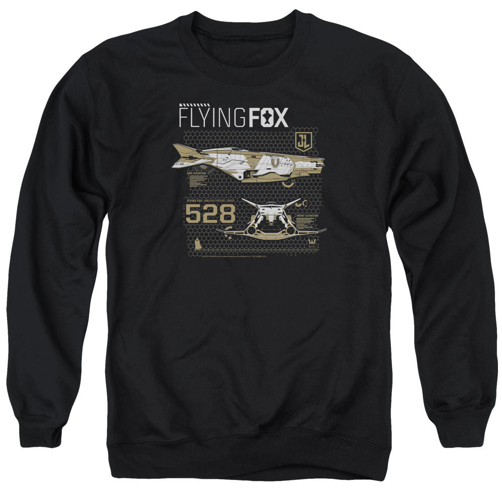 Justice League Movie Flying Fox Mens Crewneck Sweatshirt Black