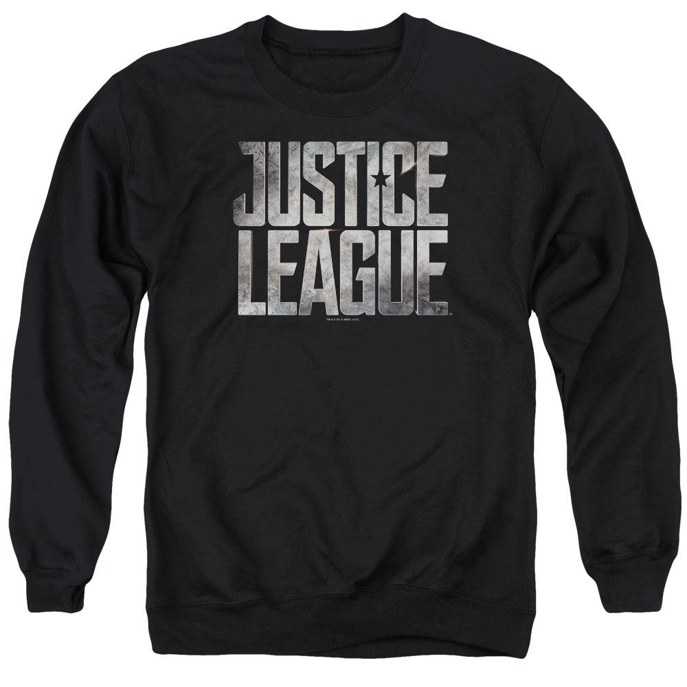 Justice League Movie Metal Logo Mens Crewneck Sweatshirt Black