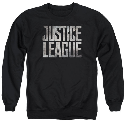Justice League Movie Metal Logo Mens Crewneck Sweatshirt Black