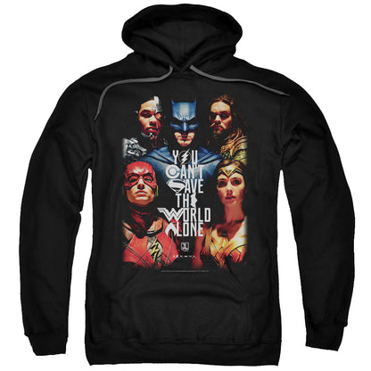 Justice League Movie Save the World Poster Mens Hoodie Black