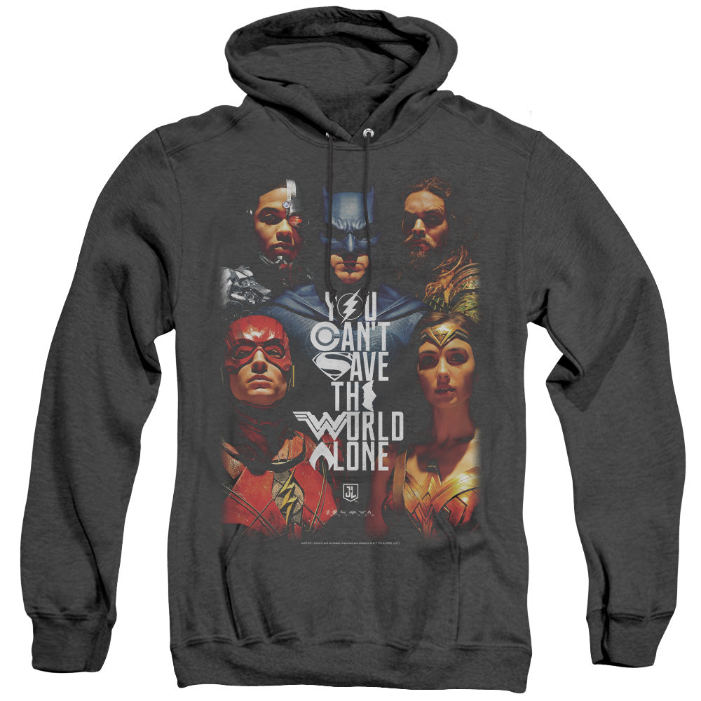 Justice League Movie Save the World Poster Heather Mens Hoodie Black