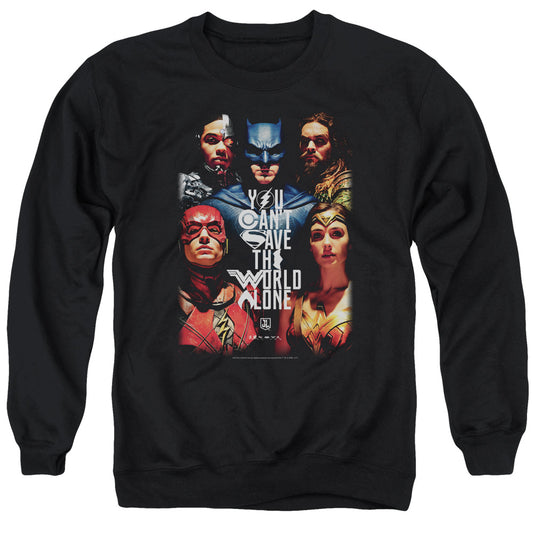Justice League Movie Save the World Poster Mens Crewneck Sweatshirt Black