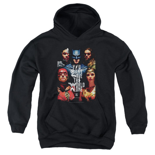 Justice League Movie Save the World Poster Kids Youth Hoodie Black