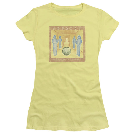 Journey Look Cover Junior Sheer Cap Sleeve Womens T Shirt Yellow