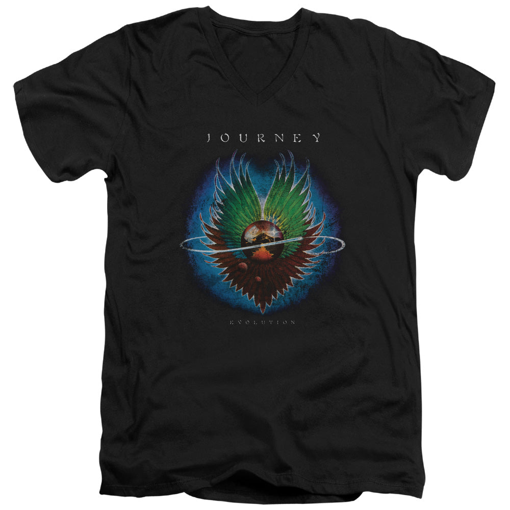 Journey Evolution Mens Slim Fit V-Neck T Shirt Black