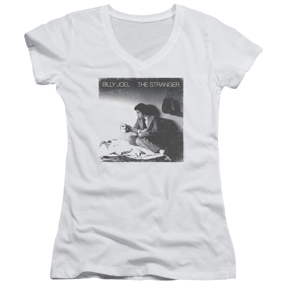 Billy Joel The Stranger Junior Sheer Cap Sleeve V-Neck Womens T Shirt White