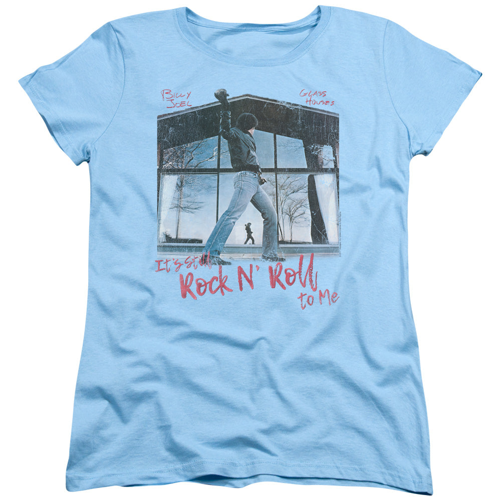 Billy Joel Glass Houses Womens T Shirt Light Blue