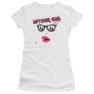 Billy Joel Uptown Girl Junior Sheer Cap Sleeve Premium Bella Canvas Womens T Shirt White