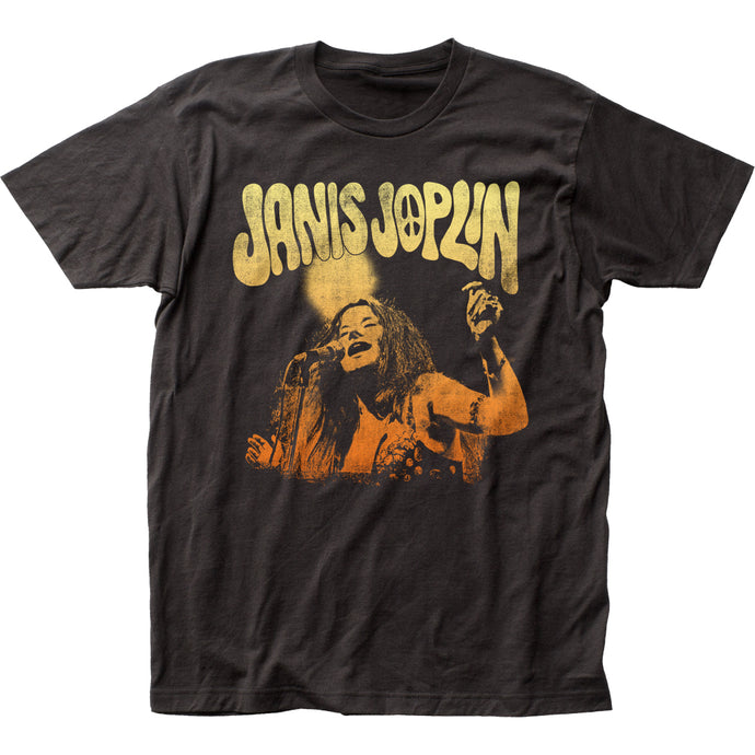 Janis Joplin Live Mens T Shirt Black