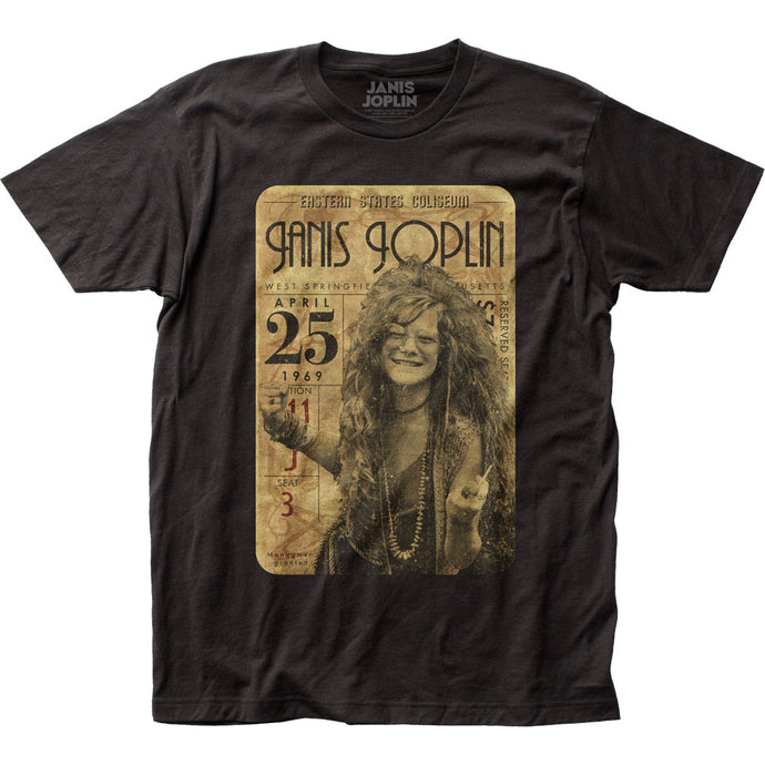 Janis Joplin Concert Ticket Mens T Shirt Black