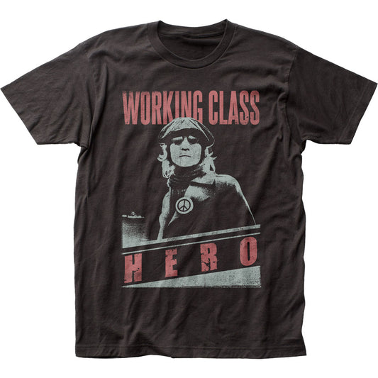 John Lennon Working Class Hero Mens T Shirt Black