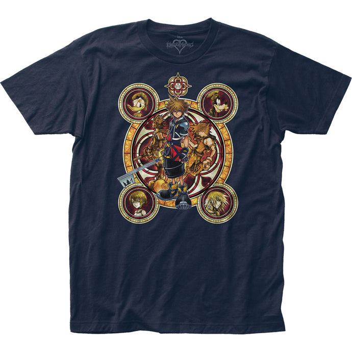 Kingdom Hearts Character Circles Mens T Shirt Navy Blue
