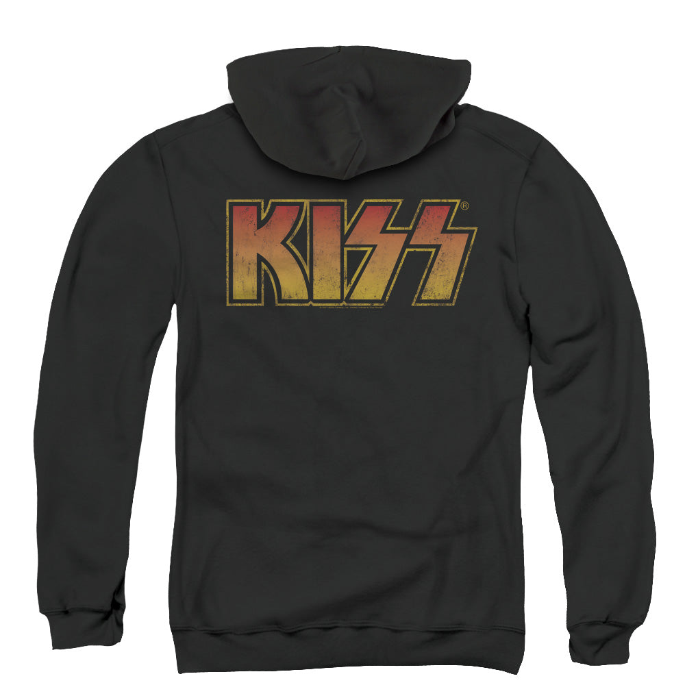 KISS Classic Back Print Zipper Mens Hoodie Black