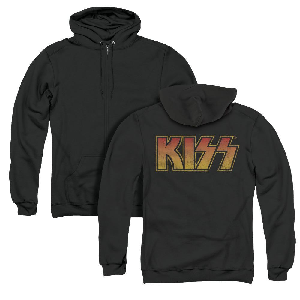 KISS Classic Back Print Zipper Mens Hoodie Black