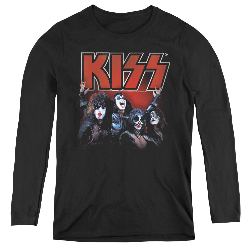 KISS Kings Womens Long Sleeve Shirt Black