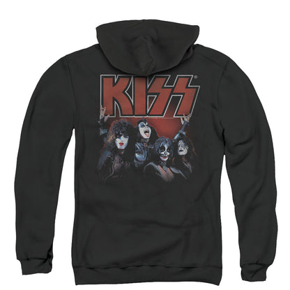 KISS Kings Back Print Zipper Mens Hoodie Black