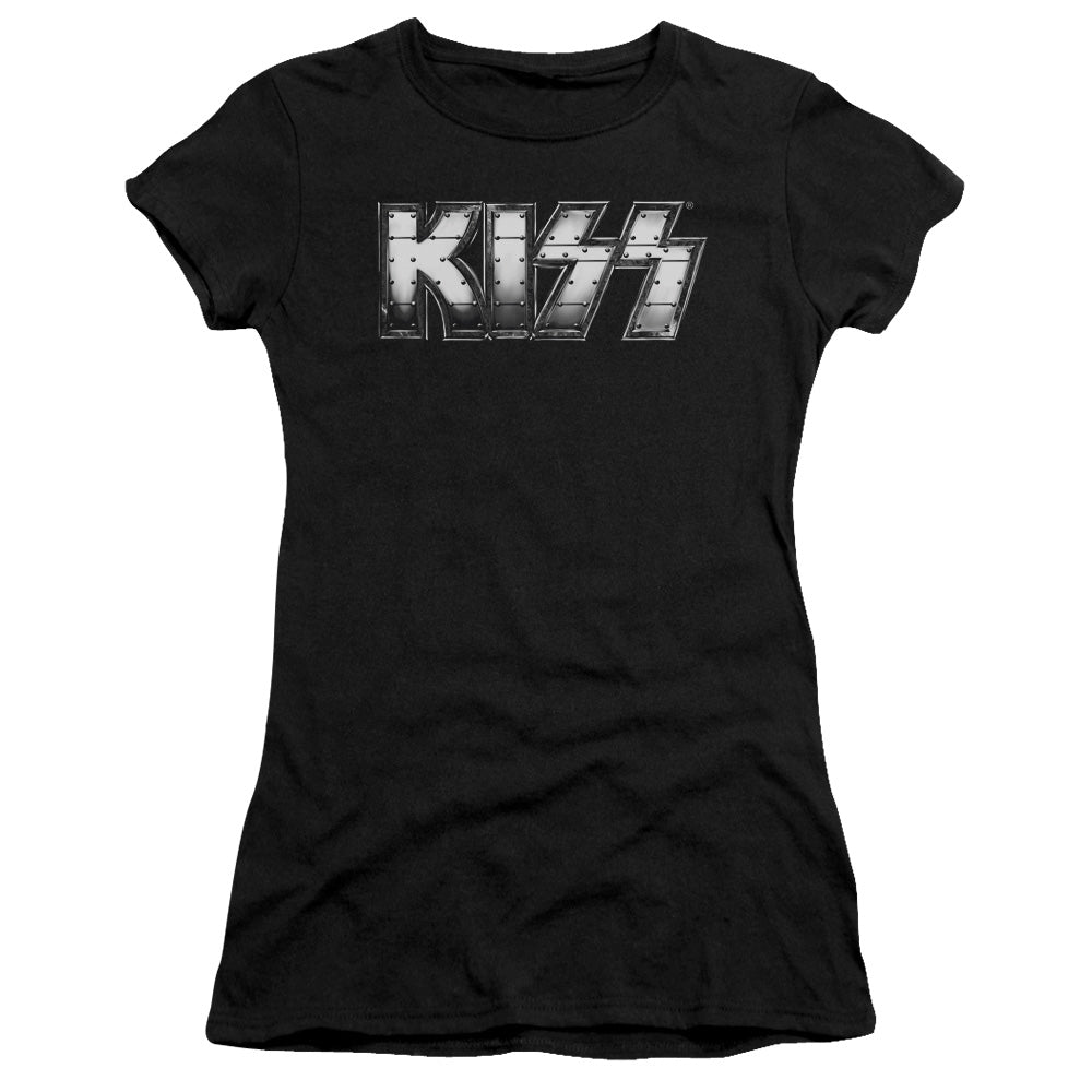 KISS Heavy Metal Junior Sheer Cap Sleeve Womens T Shirt Black