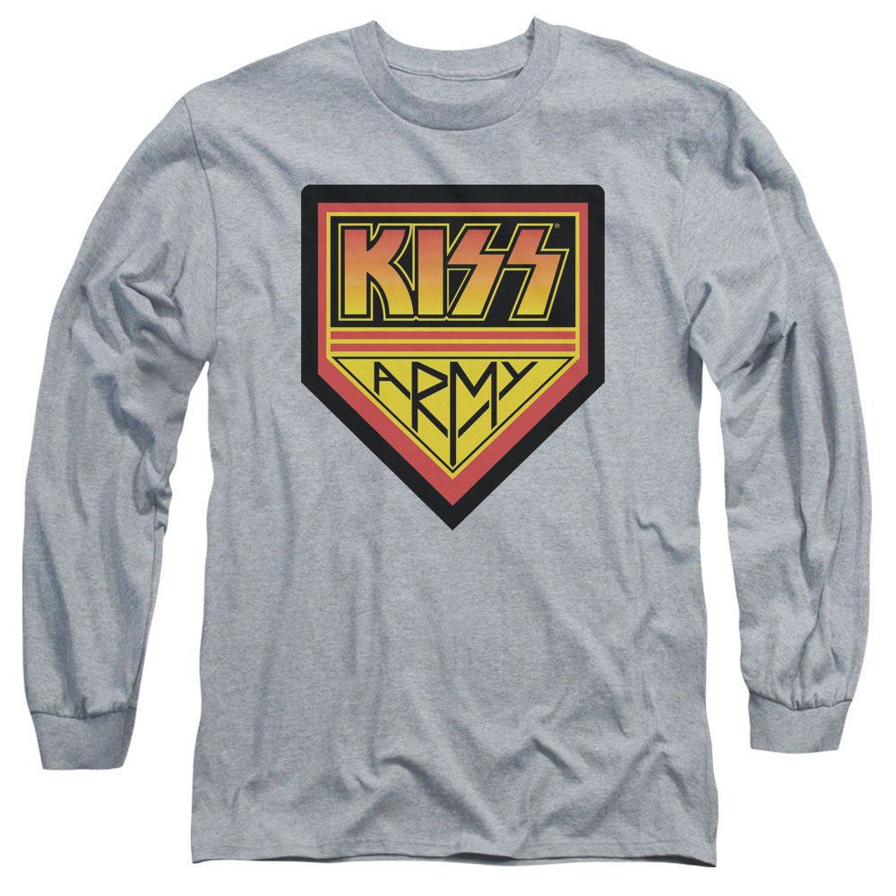 KISS Army Logo Mens Long Sleeve Shirt Athletic Heather