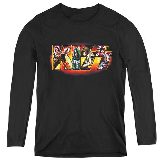 KISS Stage Logo Womens Long Sleeve Shirt Black