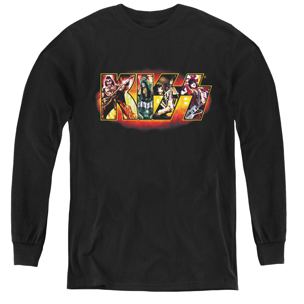 KISS Stage Logo Long Sleeve Kids Youth T Shirt Black