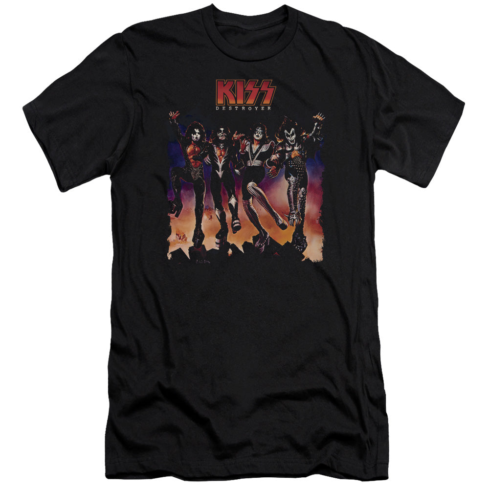 KISS Destroyer Cover Slim Fit Mens T Shirt Black