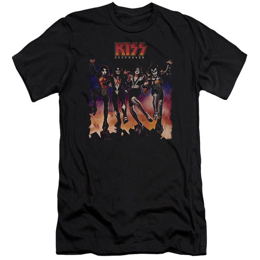 KISS Destroyer Cover Slim Fit Mens T Shirt Black