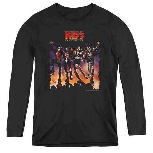 KISS Destroyer Cover Womens Long Sleeve Shirt Black