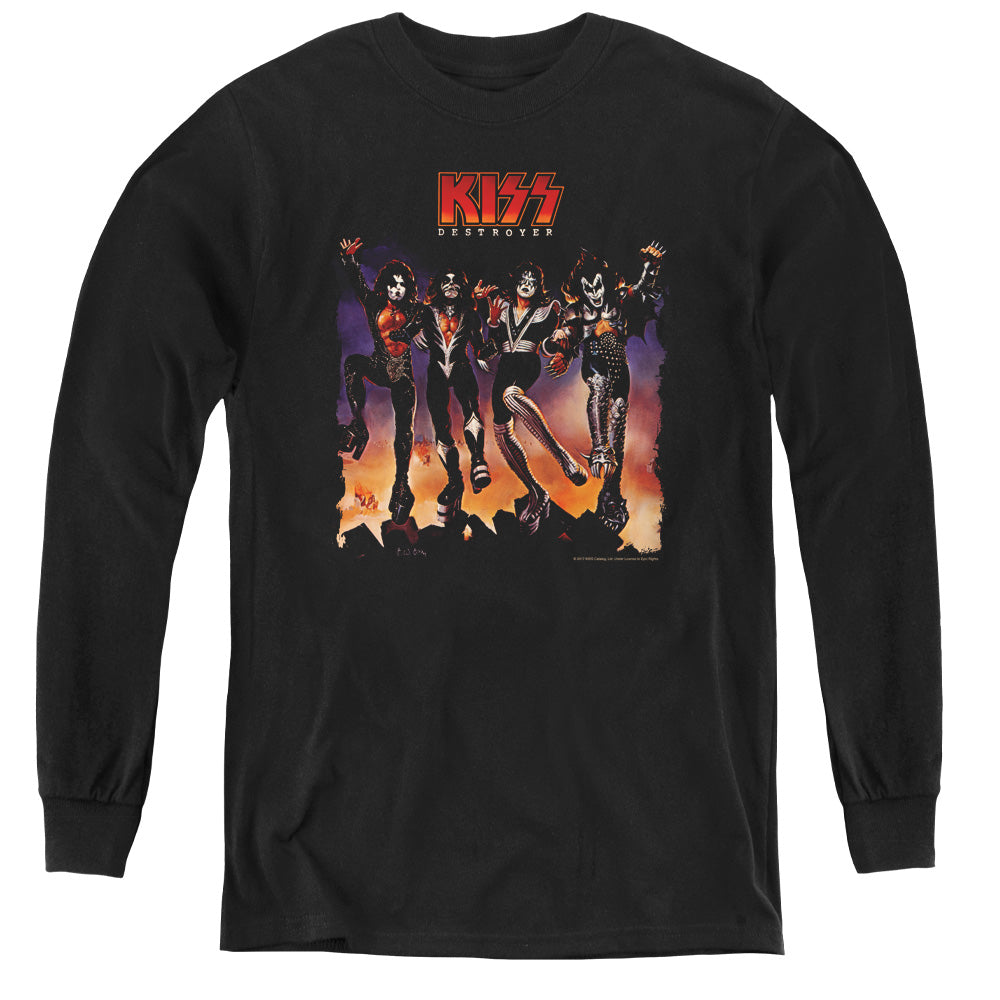 KISS Destroyer Cover Long Sleeve Kids Youth T Shirt Black