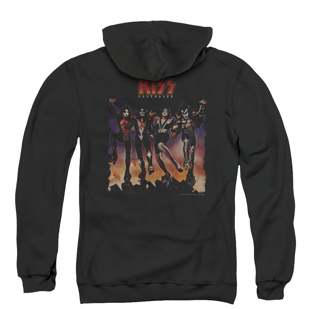 KISS Destroyer Cover Back Print Zipper Mens Hoodie Black