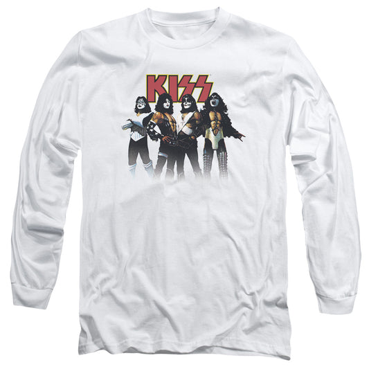 KISS Throwback Pose Mens Long Sleeve Shirt White