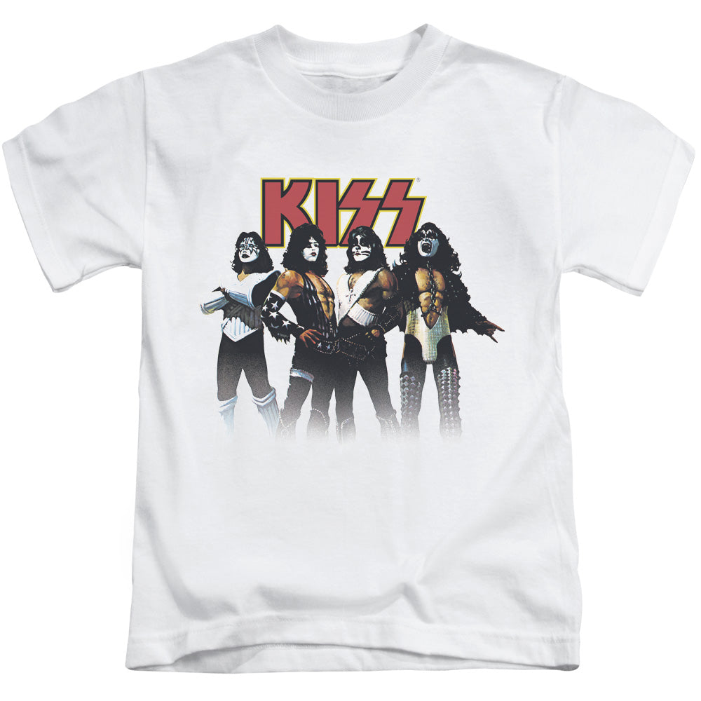 KISS Throwback Pose Juvenile Kids Youth T Shirt White