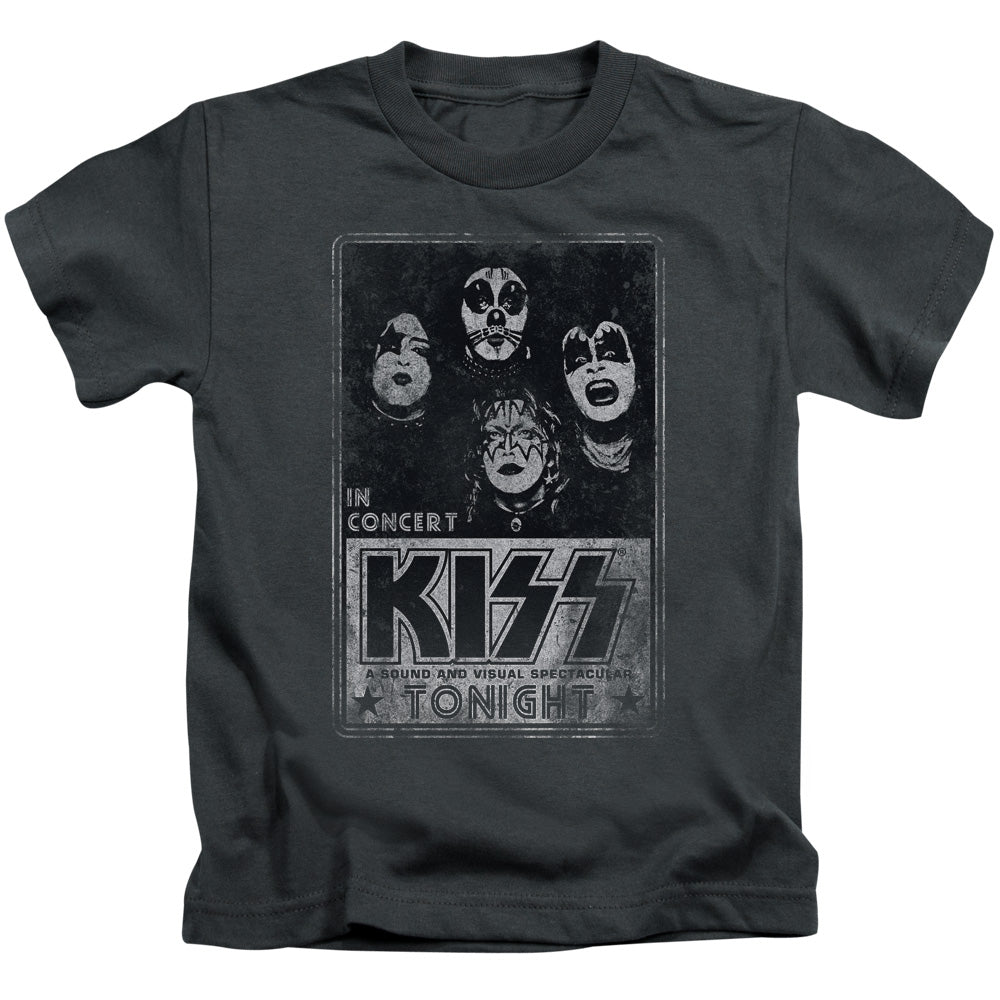 KISS Live Juvenile Kids Youth T Shirt Charcoal