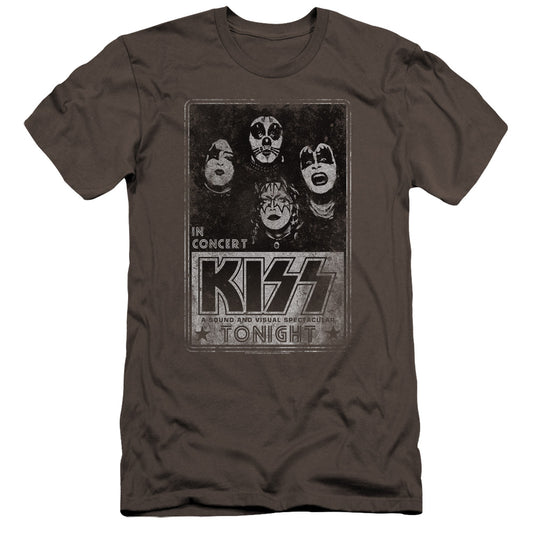 KISS Live Premium Bella Canvas Slim Fit Mens T Shirt Charcoal