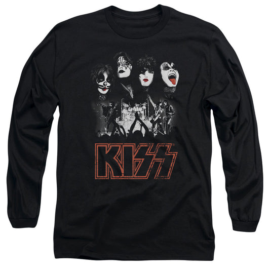 KISS Rock The House Mens Long Sleeve Shirt Black