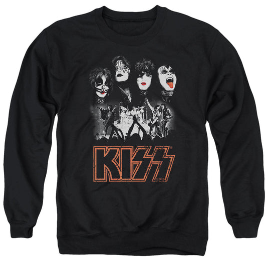 KISS Rock The House Mens Crewneck Sweatshirt Black