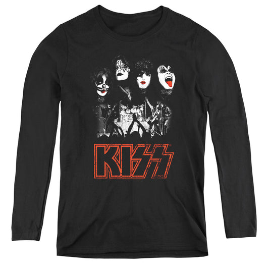 KISS Rock The House Womens Long Sleeve Shirt Black