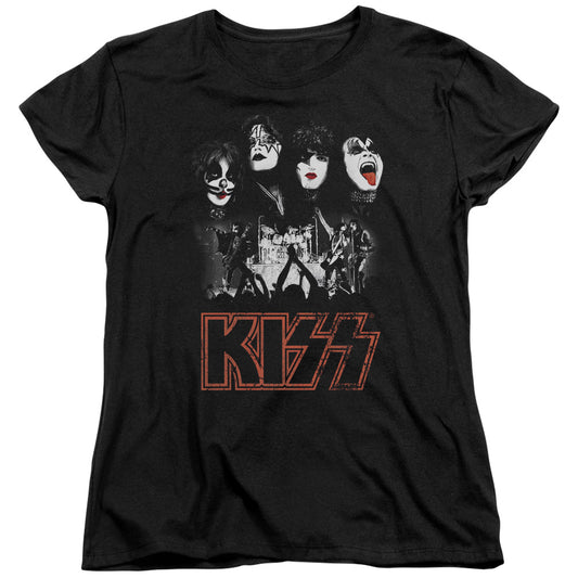 KISS Rock The House Womens T Shirt Black