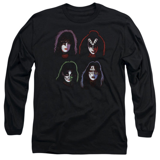 KISS Solo Heads Mens Long Sleeve Shirt Black