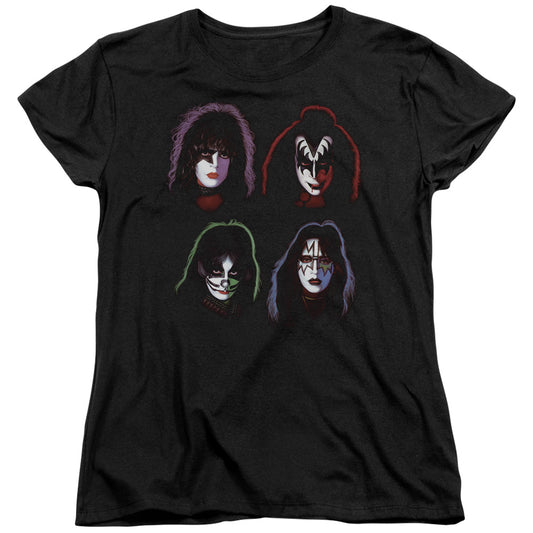 KISS Solo Heads Womens T Shirt Black