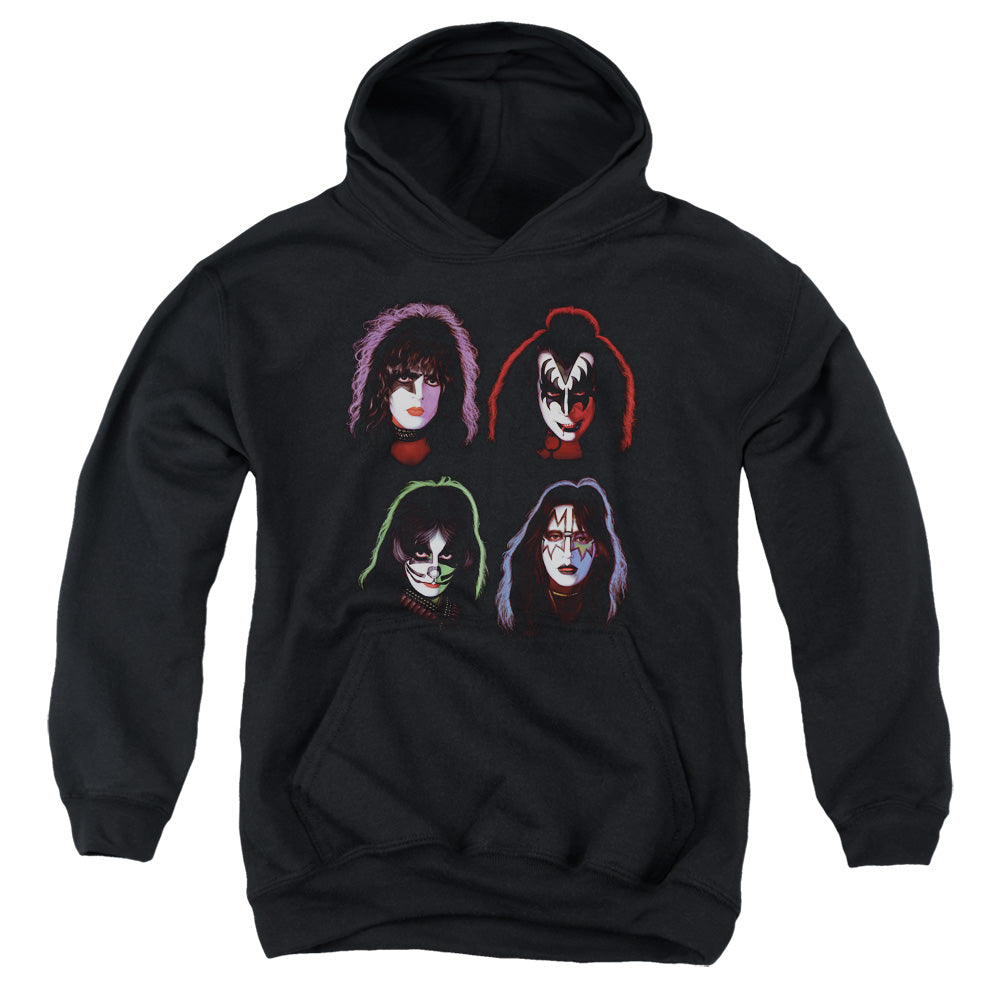 KISS Solo Heads Kids Youth Hoodie Black