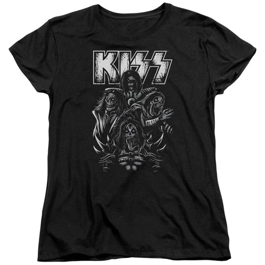 KISS Skull Womens T Shirt Black