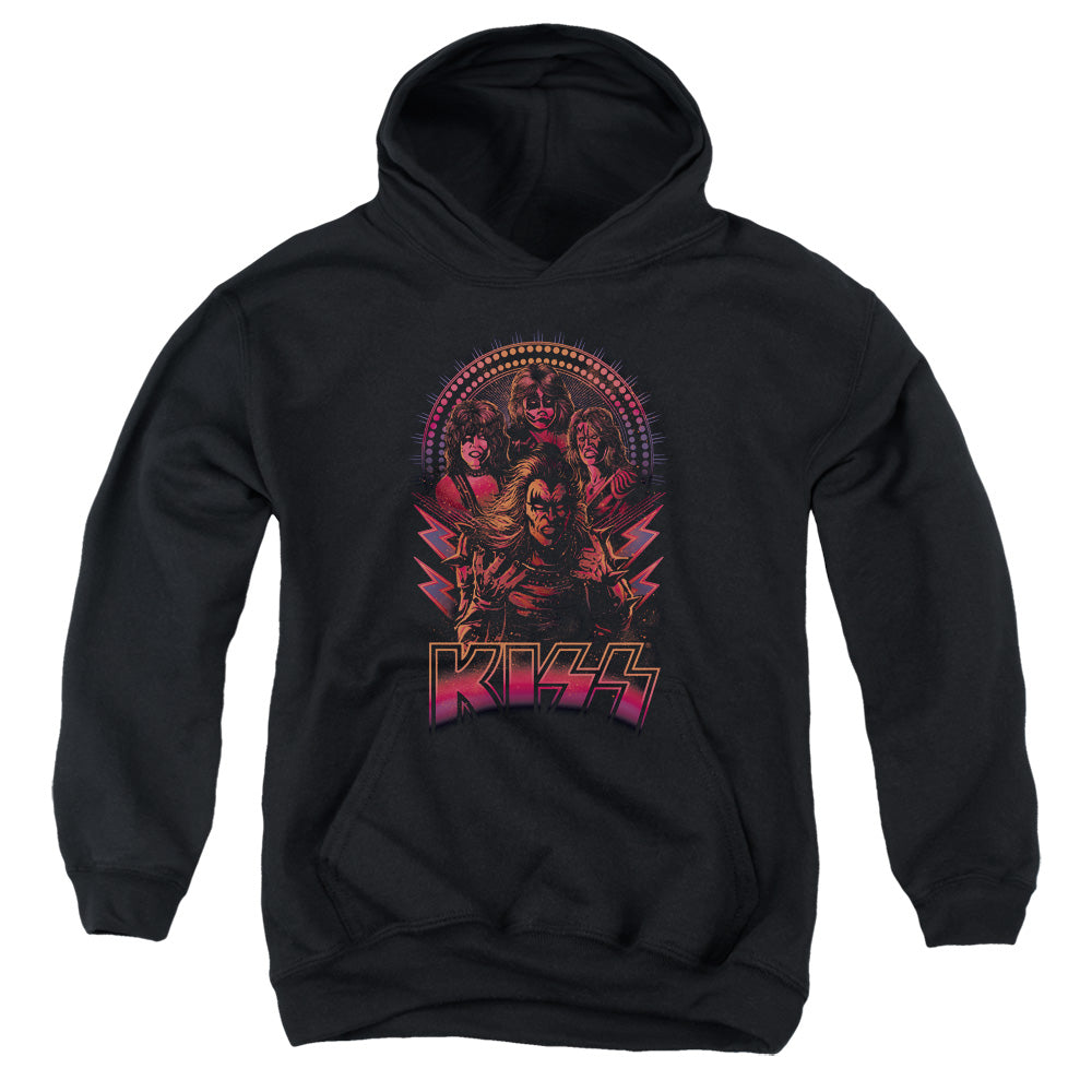 KISS Comic Style Kids Youth Hoodie Black