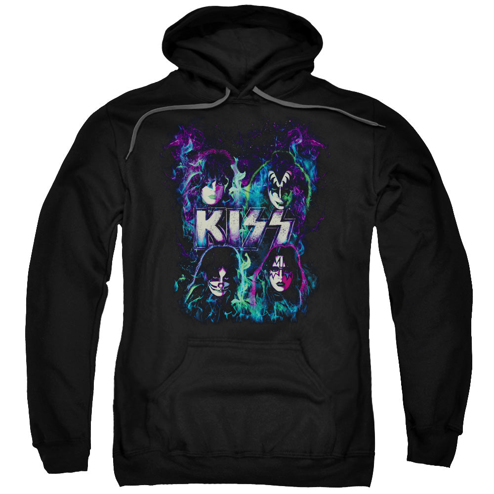 KISS Colorful Fire Mens Hoodie Black