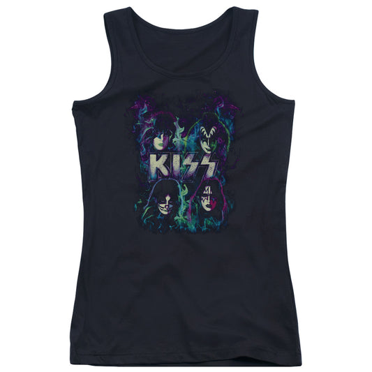 KISS Colorful Fire Womens Tank Top Shirt Black