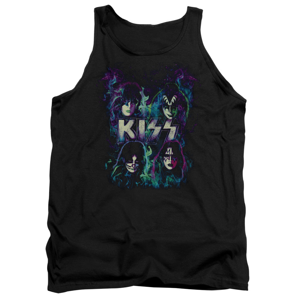 KISS Colorful Fire Mens Tank Top Shirt Black