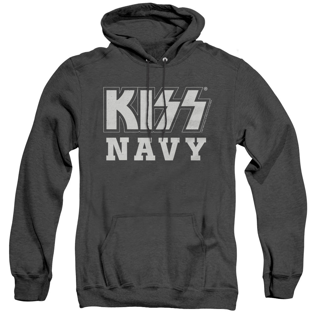 KISS Navy Block Heather Mens Hoodie Black