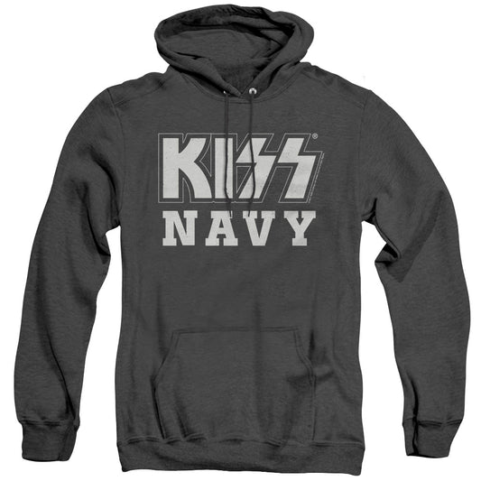 KISS Navy Block Heather Mens Hoodie Black