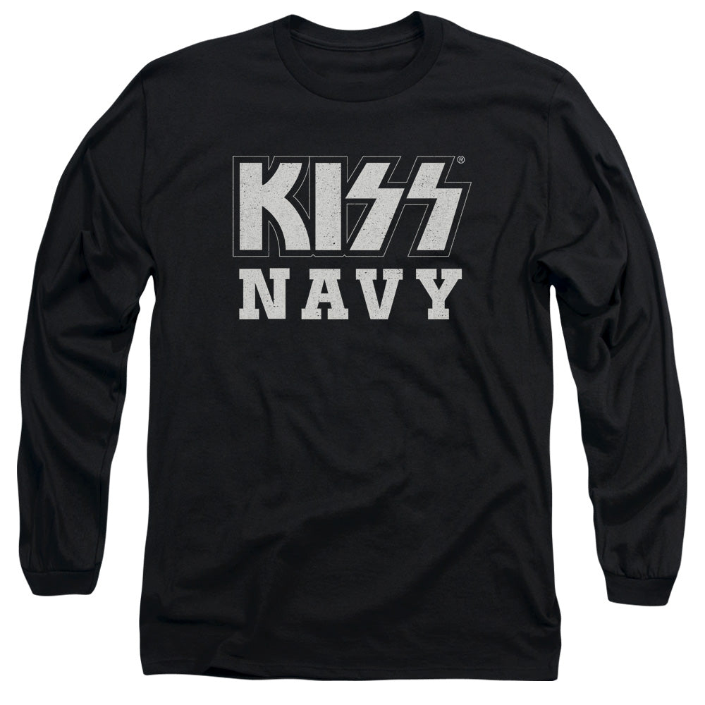 KISS Navy Block Mens Long Sleeve Shirt Black