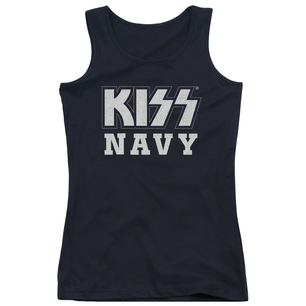 KISS Navy Block Womens Tank Top Shirt Black