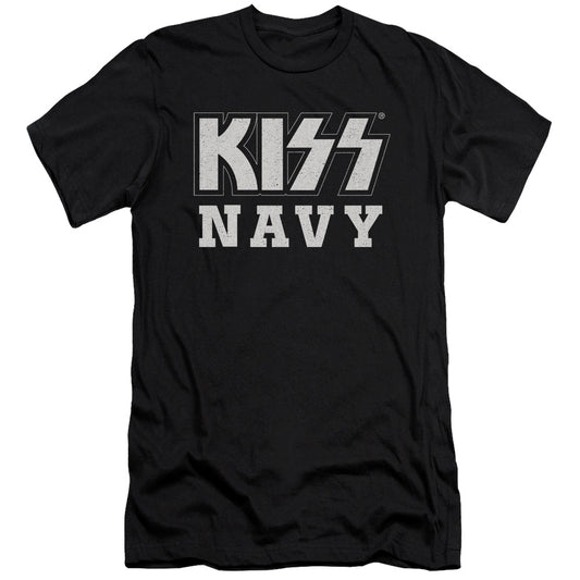 KISS Navy Block Slim Fit Mens T Shirt Black